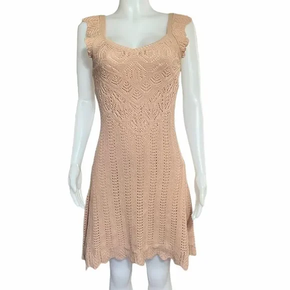 Freshman 1996 Dresses | 3 For 95 Freshman 1996 Knit Crochet Dress | Color: Cream/Pink | Size: M | Stone_Fox_Style's Closet